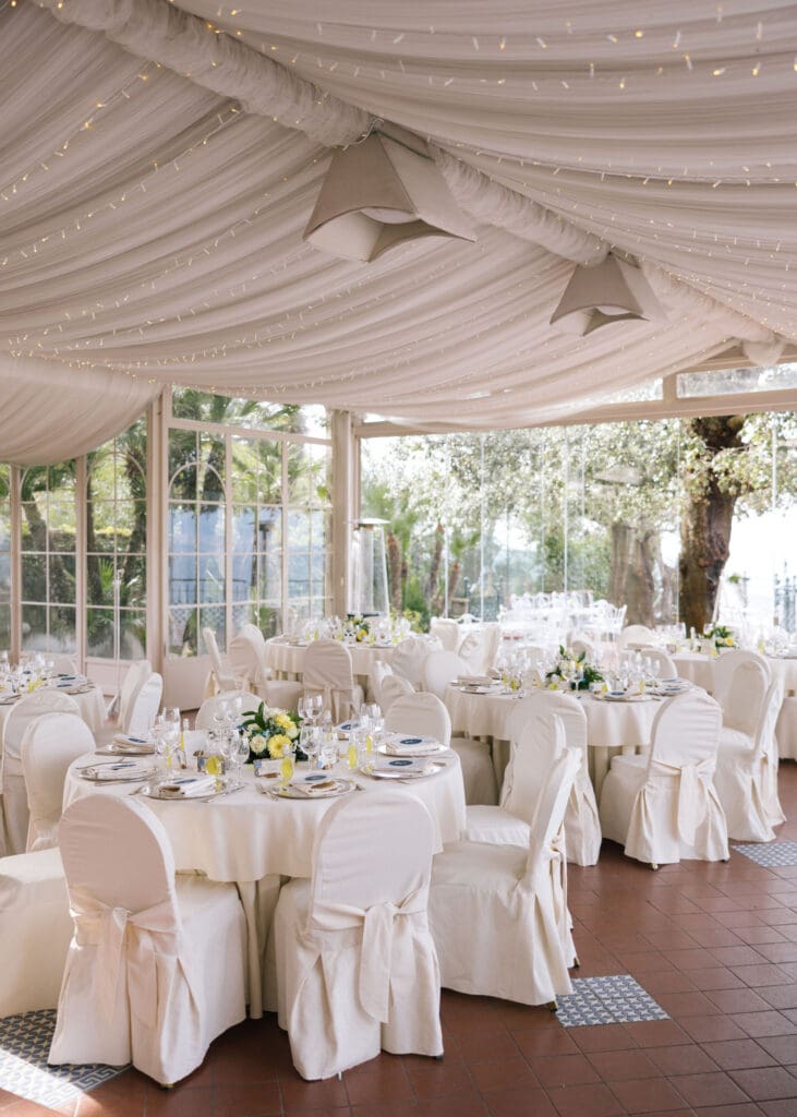 The reception space at Villa Antiche Mura
